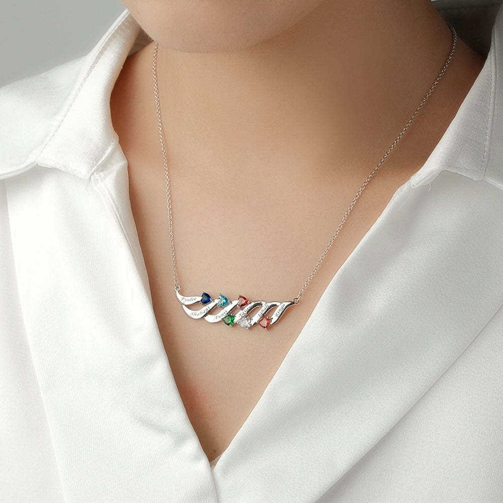 Collier Charmant À Graver Avec Des Cadeaux De Pierre De Naissance En Forme De Cœur Pour Elle - votrecollierprenomfr