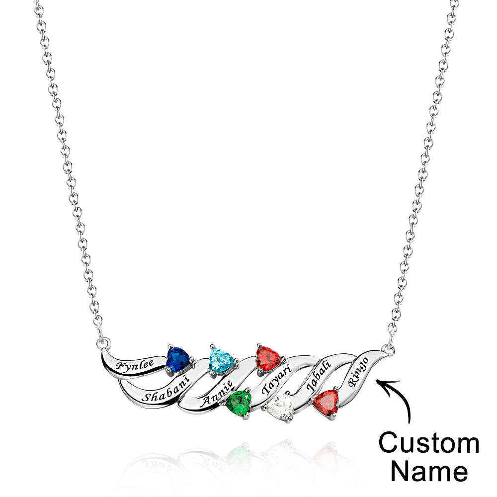 Collier Charmant À Graver Avec Des Cadeaux De Pierre De Naissance En Forme De Cœur Pour Elle - votrecollierprenomfr