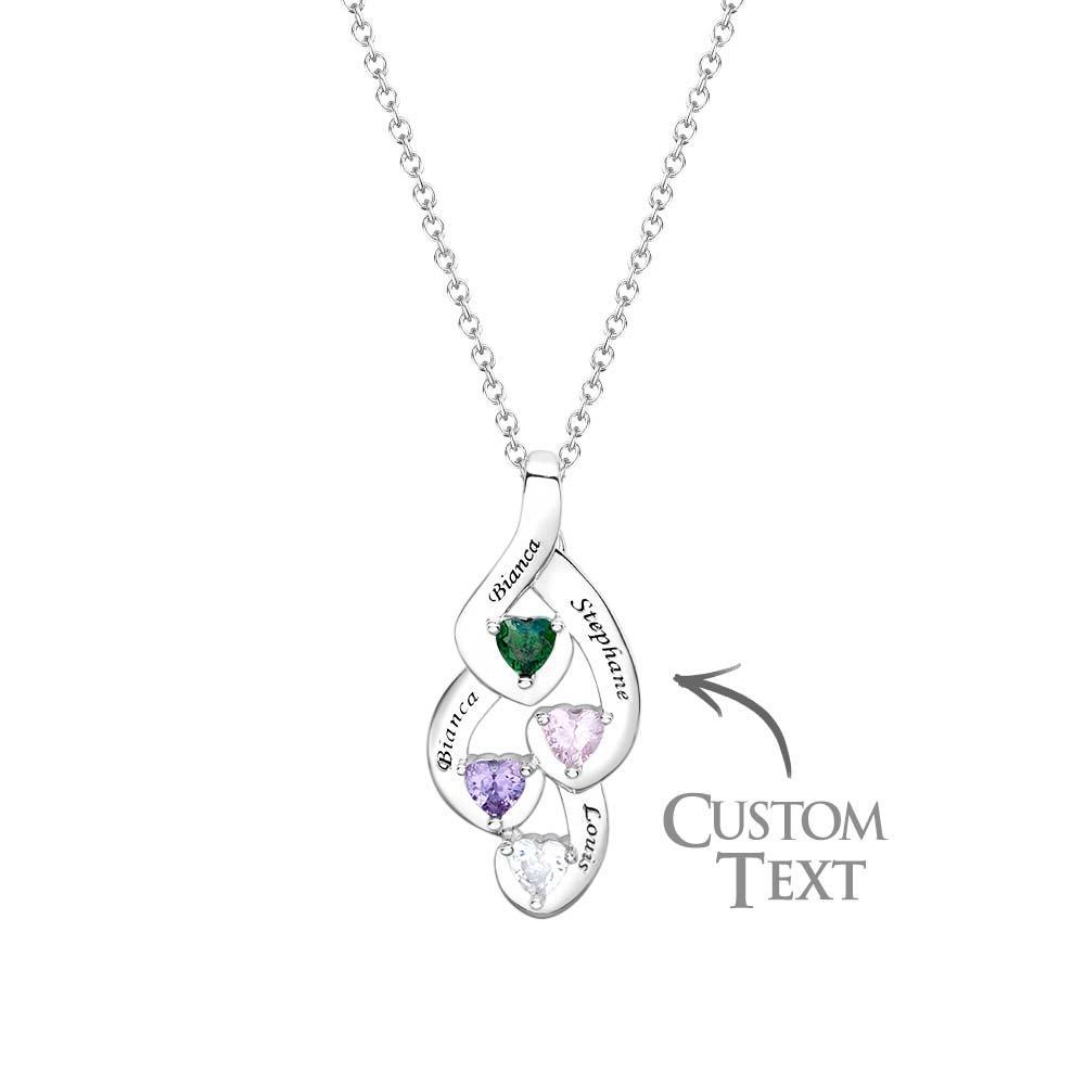 Collier De Pierre De Naissance En Forme De Cœur À Ficelle Gravable, Bijoux Colorés Pour Femmes - votrecollierprenomfr