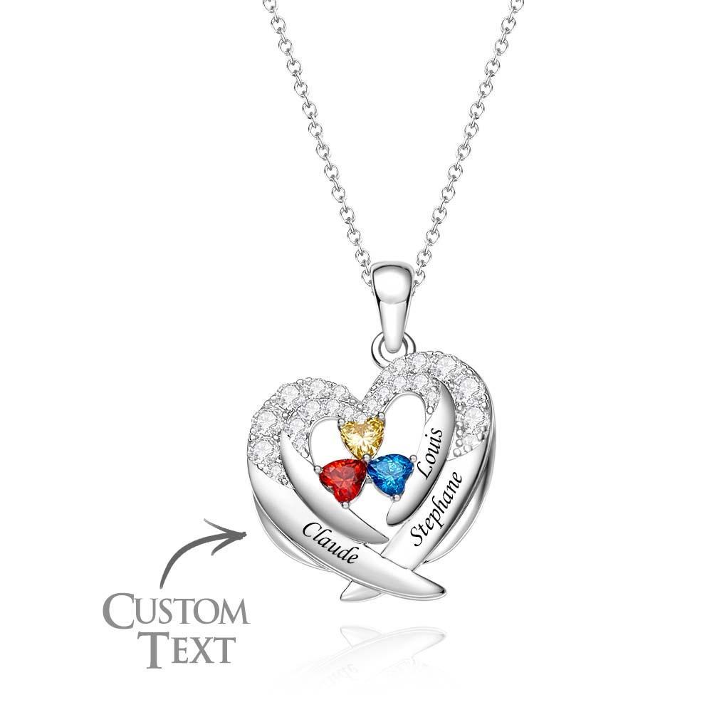 Collier Avec Pierre De Naissance À Graver, Magnifiques Ailes, Cadeaux Pour Femmes - votrecollierprenomfr