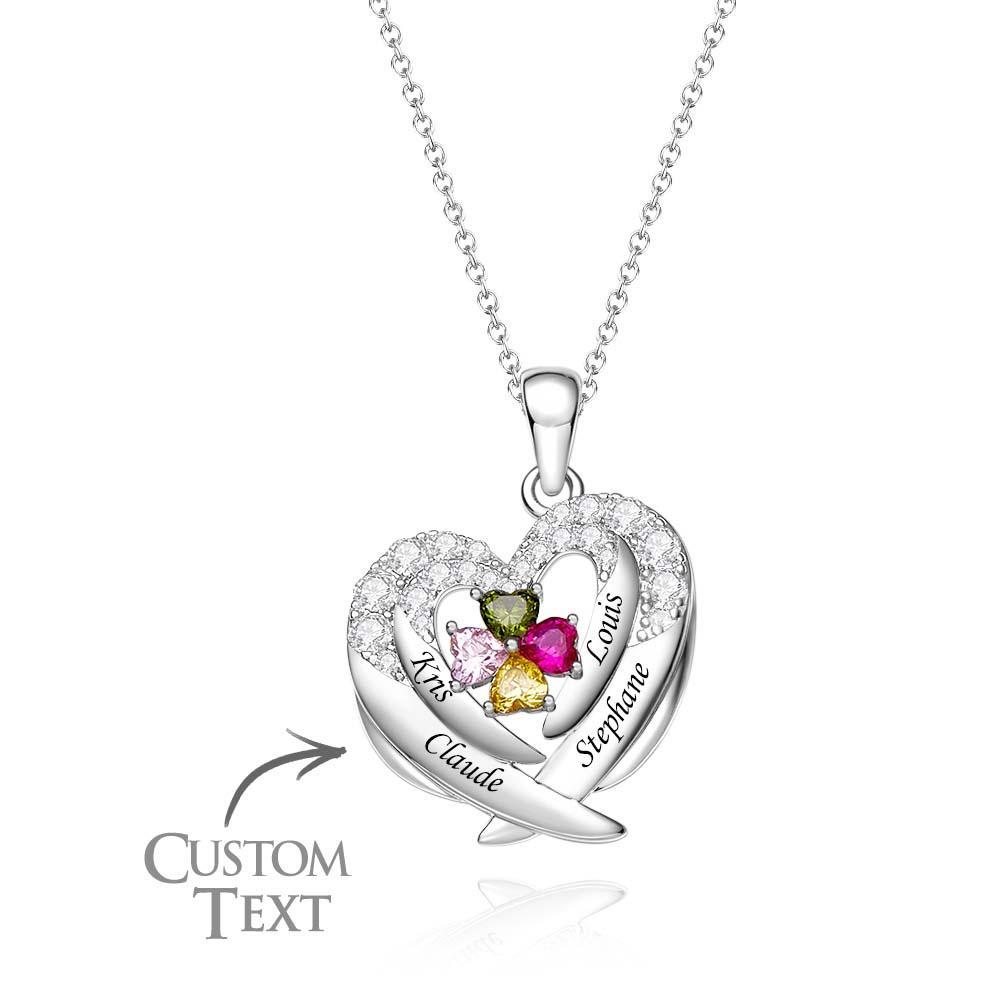 Collier Avec Pierre De Naissance À Graver, Magnifiques Ailes, Cadeaux Pour Femmes - votrecollierprenomfr