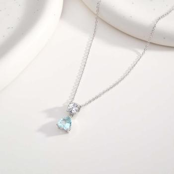 Charmant Collier Combiné De Pierres De Naissance Avec Un Pendentif En Pierre De Naissance En Forme De Cœur, Bijoux Cadeaux De Saint-valentin - votrecollierprenomfr