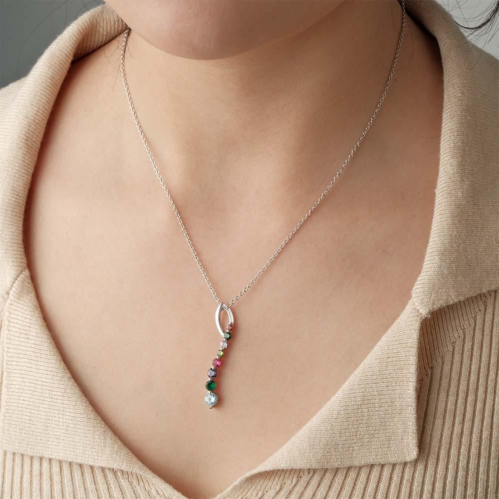 Collier De Pierre De Naissance Personnalisé, Pendentif Créatif Coloré, Bijoux Pour Elle - votrecollierprenomfr