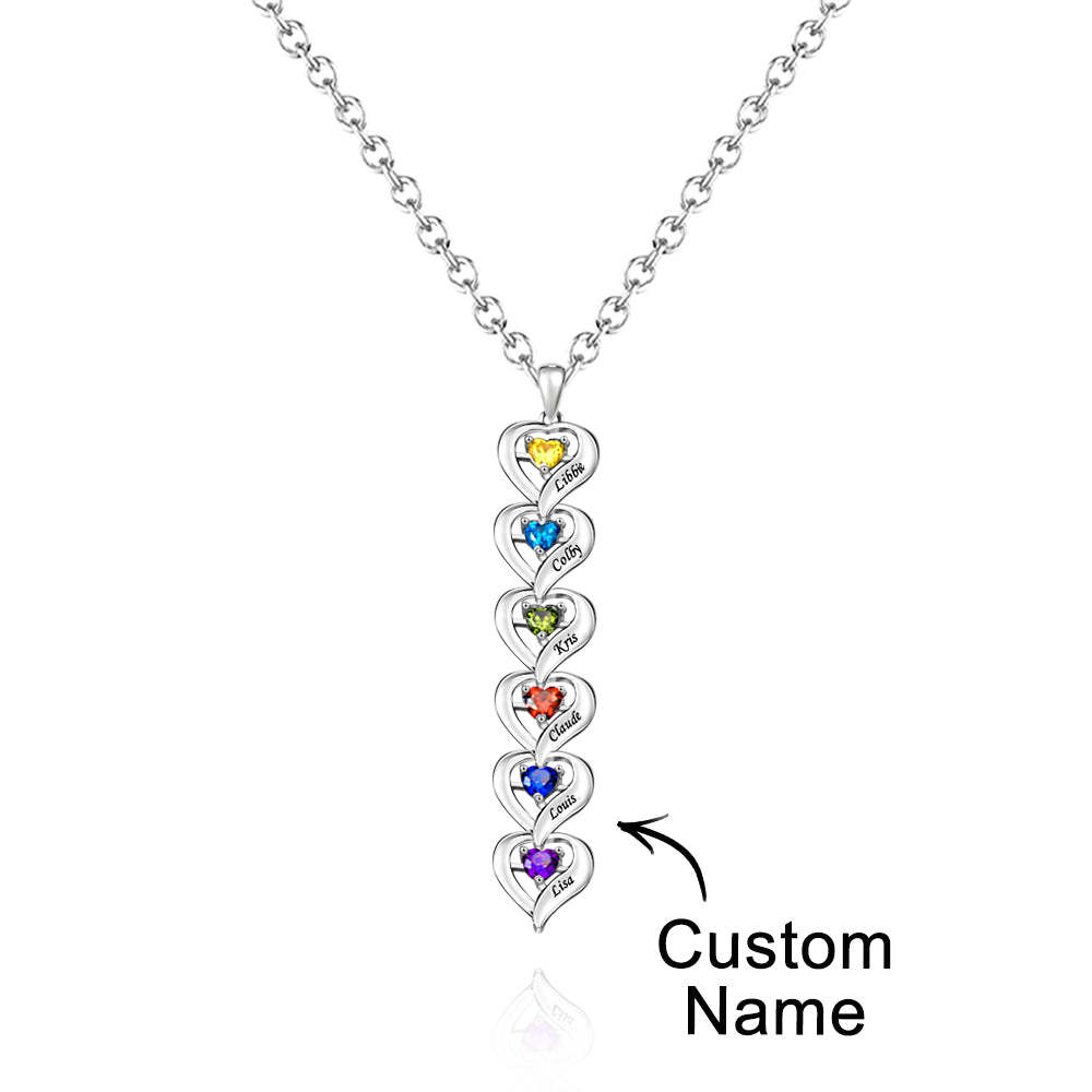 Collier Personnalisé Avec Pierre De Naissance En Forme De Cœur, Quantité Facultative, Bijoux À La Mode, Cadeaux Pour Elle - votrecollierprenomfr