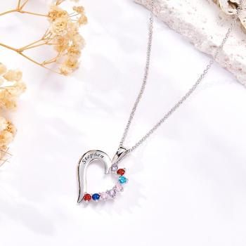 Collier De Pierre De Naissance À La Mode, Pendentif En Forme De Cœur Pour Elle - votrecollierprenomfr