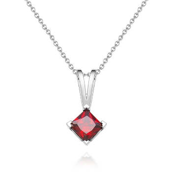 Bijoux Pendentif Colorés Personnalisés Avec Pierre De Naissance Rhomboïde Pour Elle - votrecollierprenomfr