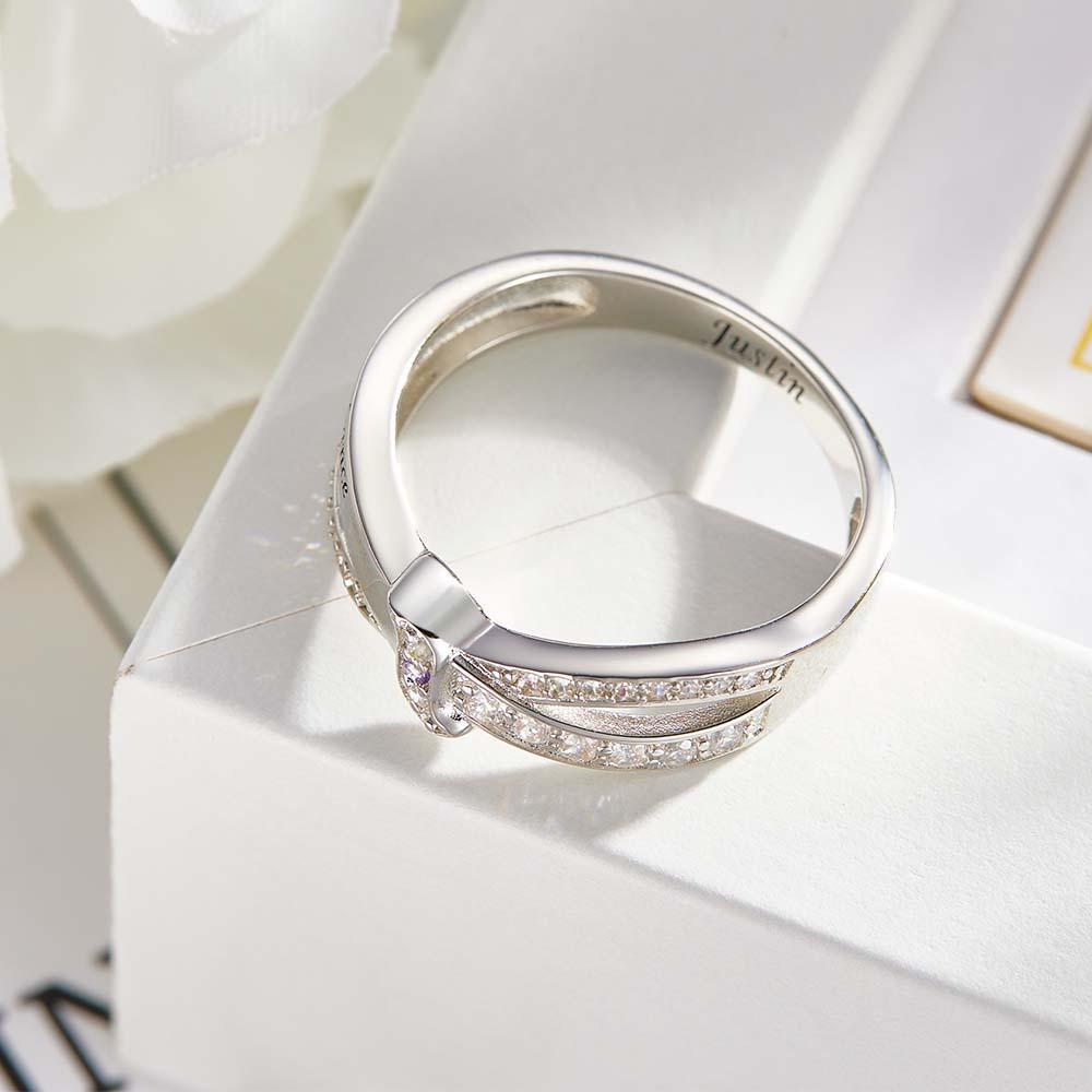 Nom Personnalisé Et Texte Bague De Naissance Bague De Famille Personnalisée Cadeau Pour Elle - votrecollierprenomfr