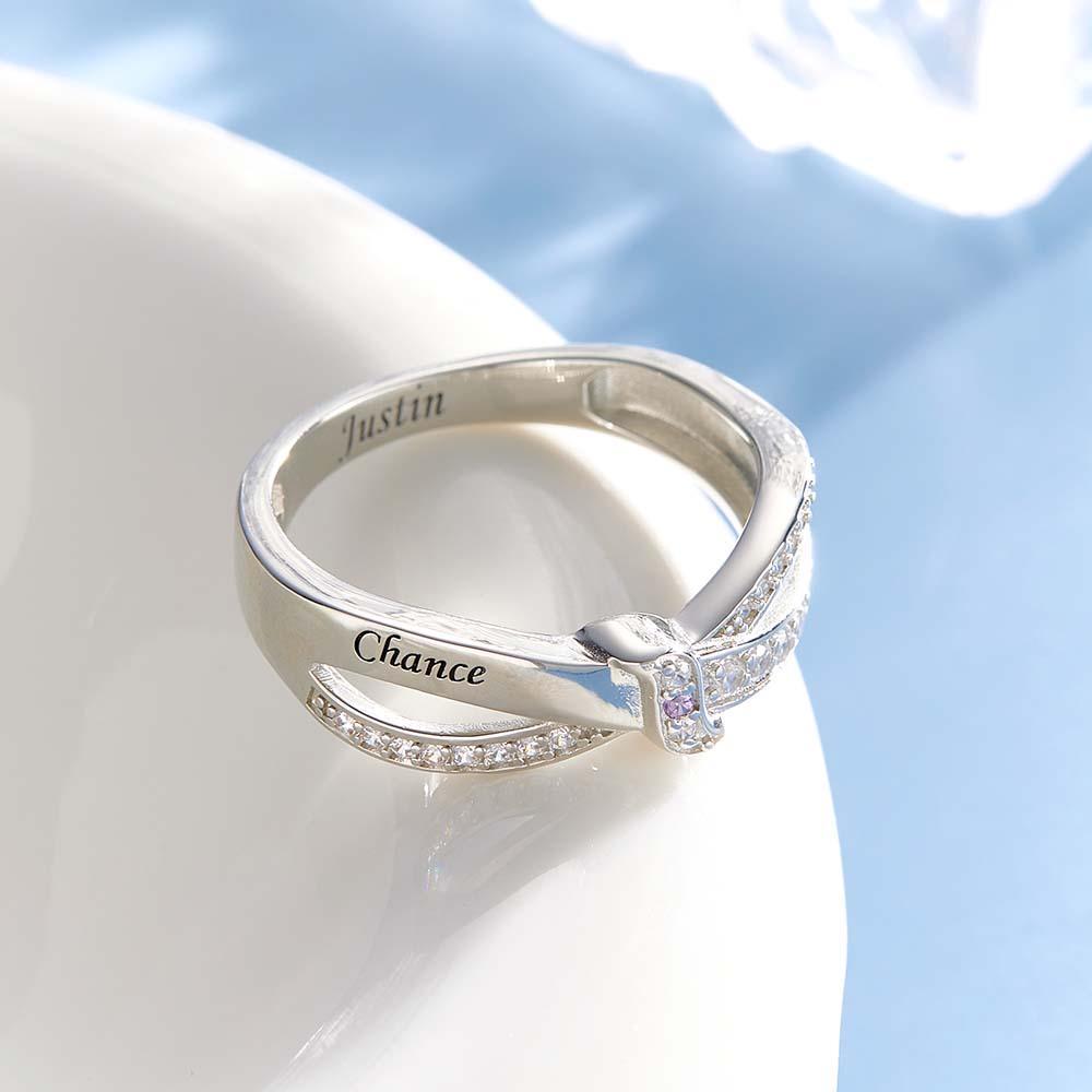 Nom Personnalisé Et Texte Bague De Naissance Bague De Famille Personnalisée Cadeau Pour Elle - votrecollierprenomfr