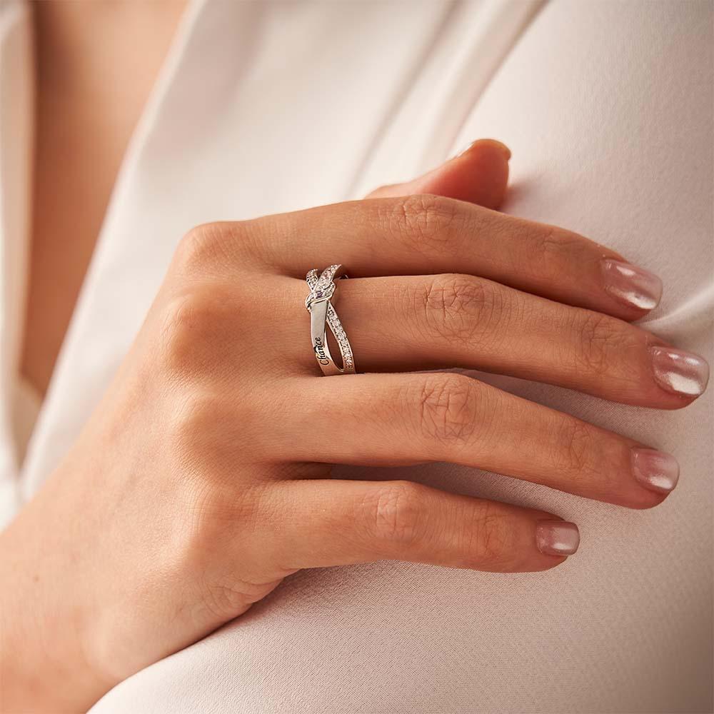 Nom Personnalisé Et Texte Bague De Naissance Bague De Famille Personnalisée Cadeau Pour Elle - votrecollierprenomfr