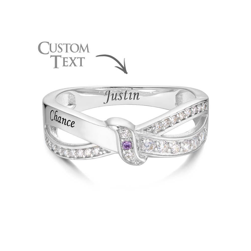 Nom Personnalisé Et Texte Bague De Naissance Bague De Famille Personnalisée Cadeau Pour Elle - votrecollierprenomfr