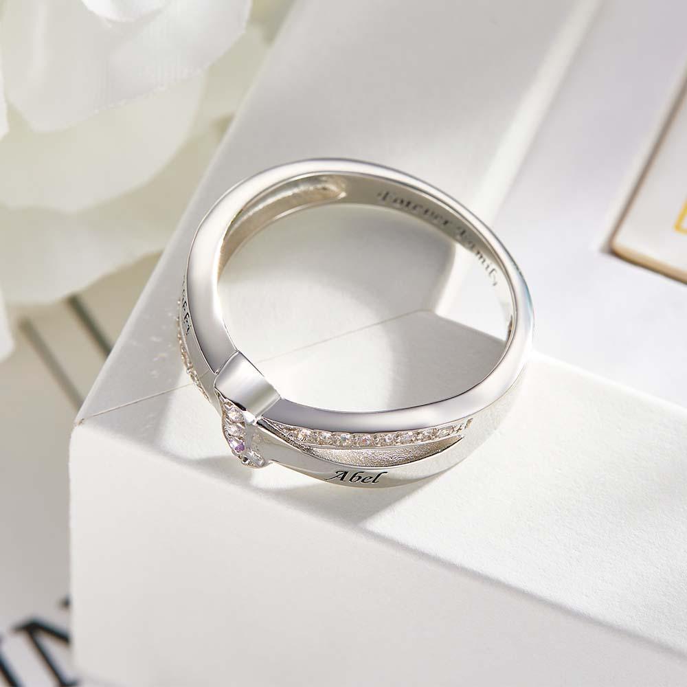 Nom Personnalisé Et Texte Bague De Naissance Bague De Famille Personnalisée Cadeau Pour Elle - votrecollierprenomfr