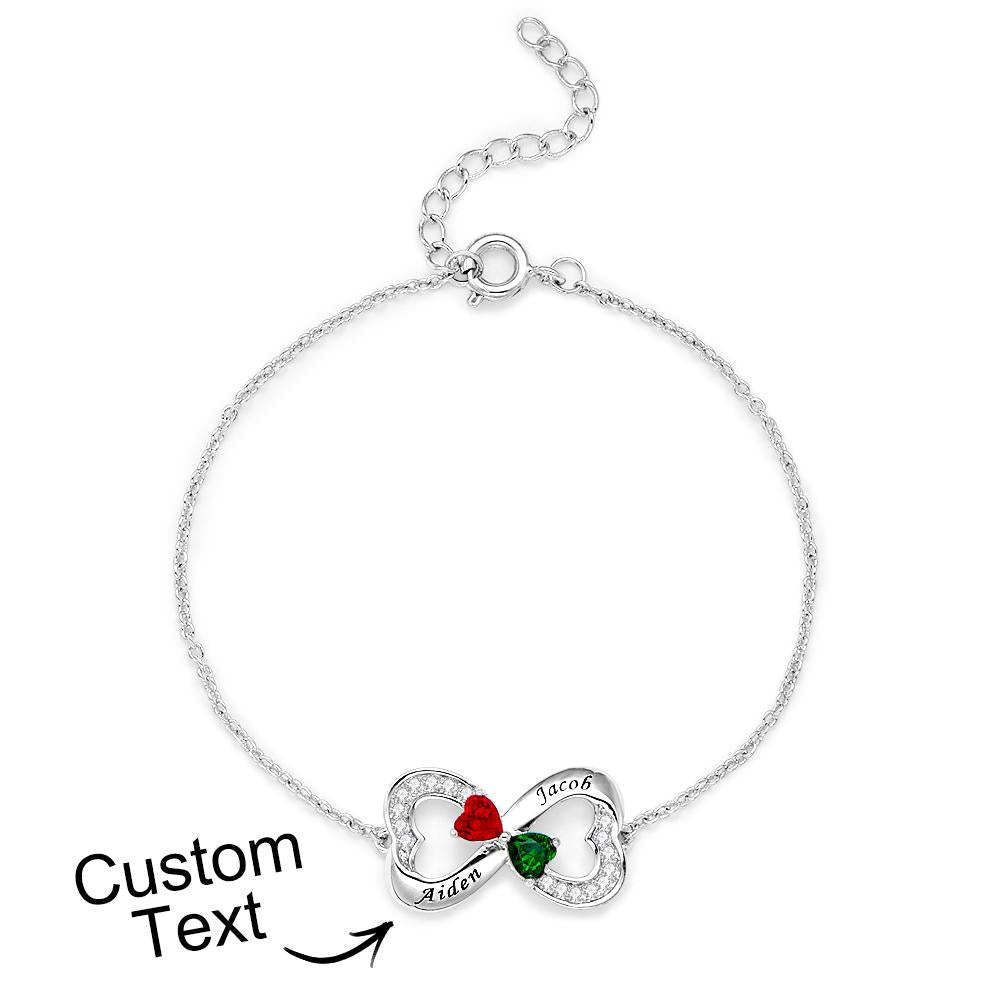 Bracelet Gravé De Pierre De Naissance De Mode, Bracelet Réglable De Fleur Personnalisé Pour Elle - votrecollierprenomfr