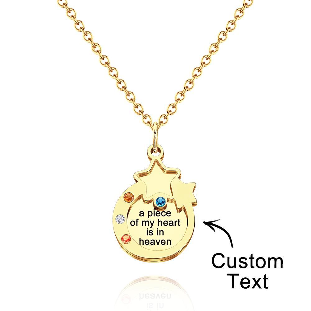 Collier De Pierre De Naissance Gravé Personnalisé, Cadeaux Créatifs À Double Couche - votrecollierprenomfr