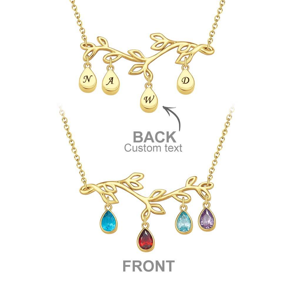 Collier De Pierre De Naissance Personnalisé, Quantité Facultative, Pendentif Arbre En Diamants, Cadeaux À La Mode Pour Elle - votrecollierprenomfr