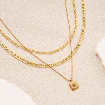 Collier Personnalisé En Couches Collier Pendentif Star Ridge Avec Pierre De Naissance - votrecollierprenomfr