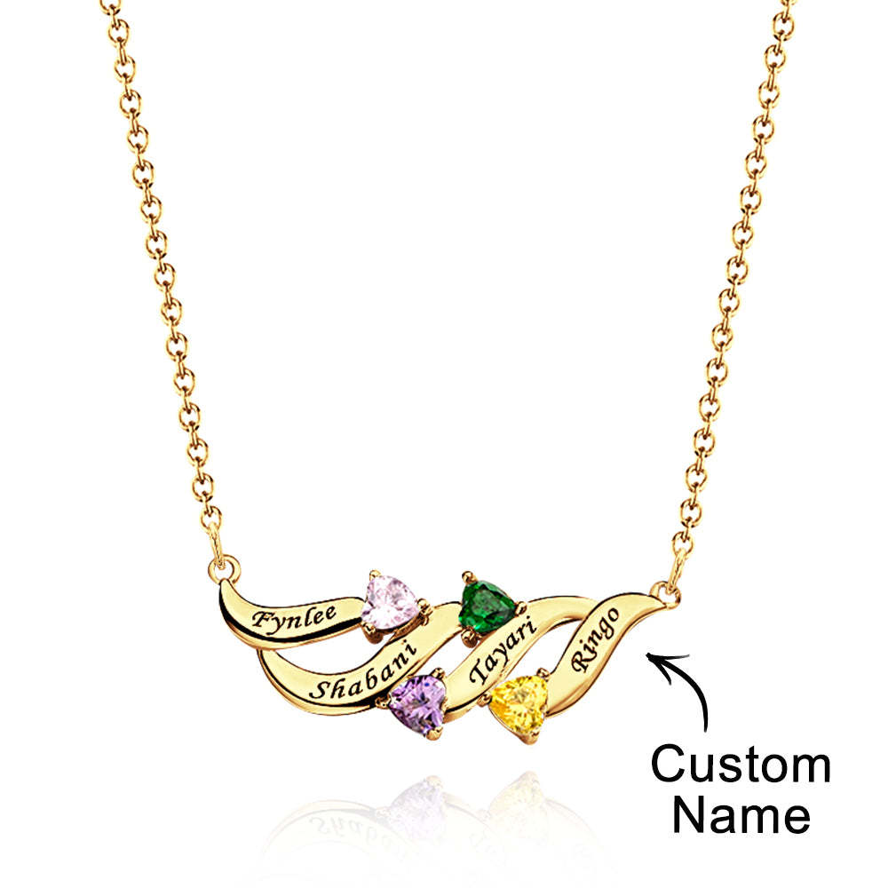 Collier Charmant À Graver Avec Des Cadeaux De Pierre De Naissance En Forme De Cœur Pour Elle - votrecollierprenomfr