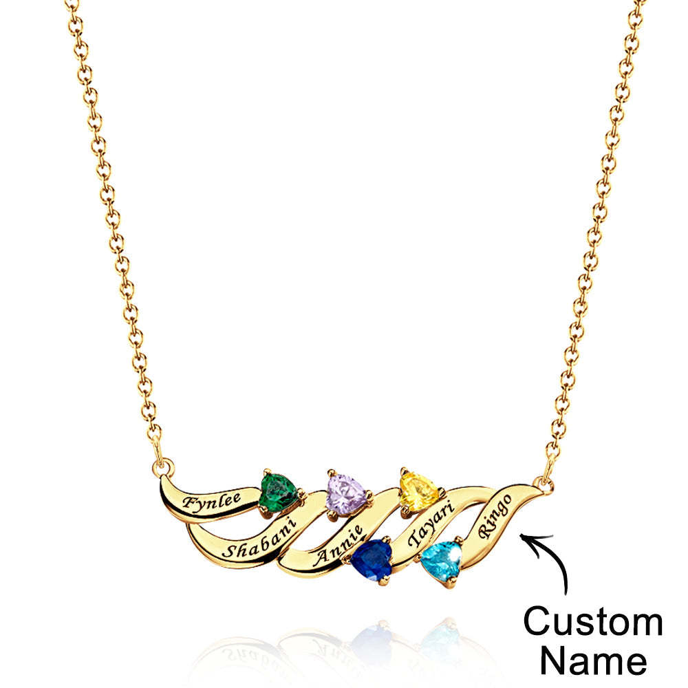 Collier Charmant À Graver Avec Des Cadeaux De Pierre De Naissance En Forme De Cœur Pour Elle - votrecollierprenomfr