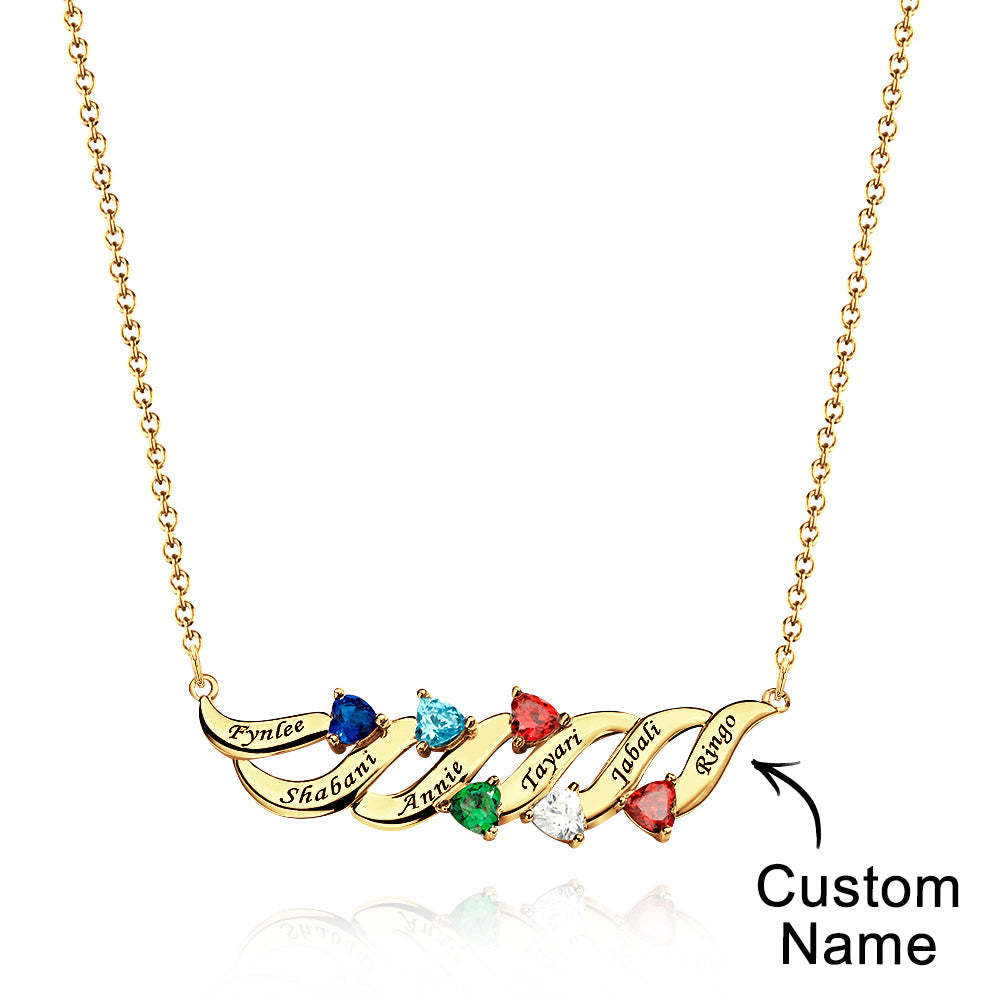 Collier Charmant À Graver Avec Des Cadeaux De Pierre De Naissance En Forme De Cœur Pour Elle - votrecollierprenomfr