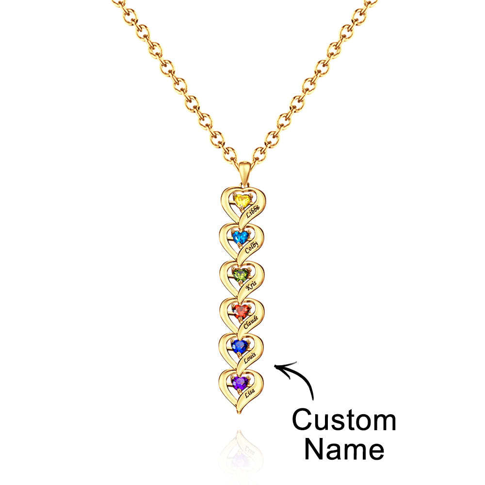 Collier Personnalisé Avec Pierre De Naissance En Forme De Cœur, Quantité Facultative, Bijoux À La Mode, Cadeaux Pour Elle - votrecollierprenomfr