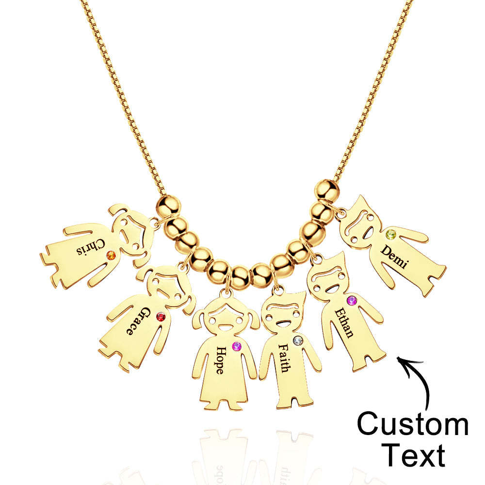 Collier Mère Avec Pierres De Naissance À Graver Breloques Enfant - votrecollierprenomfr