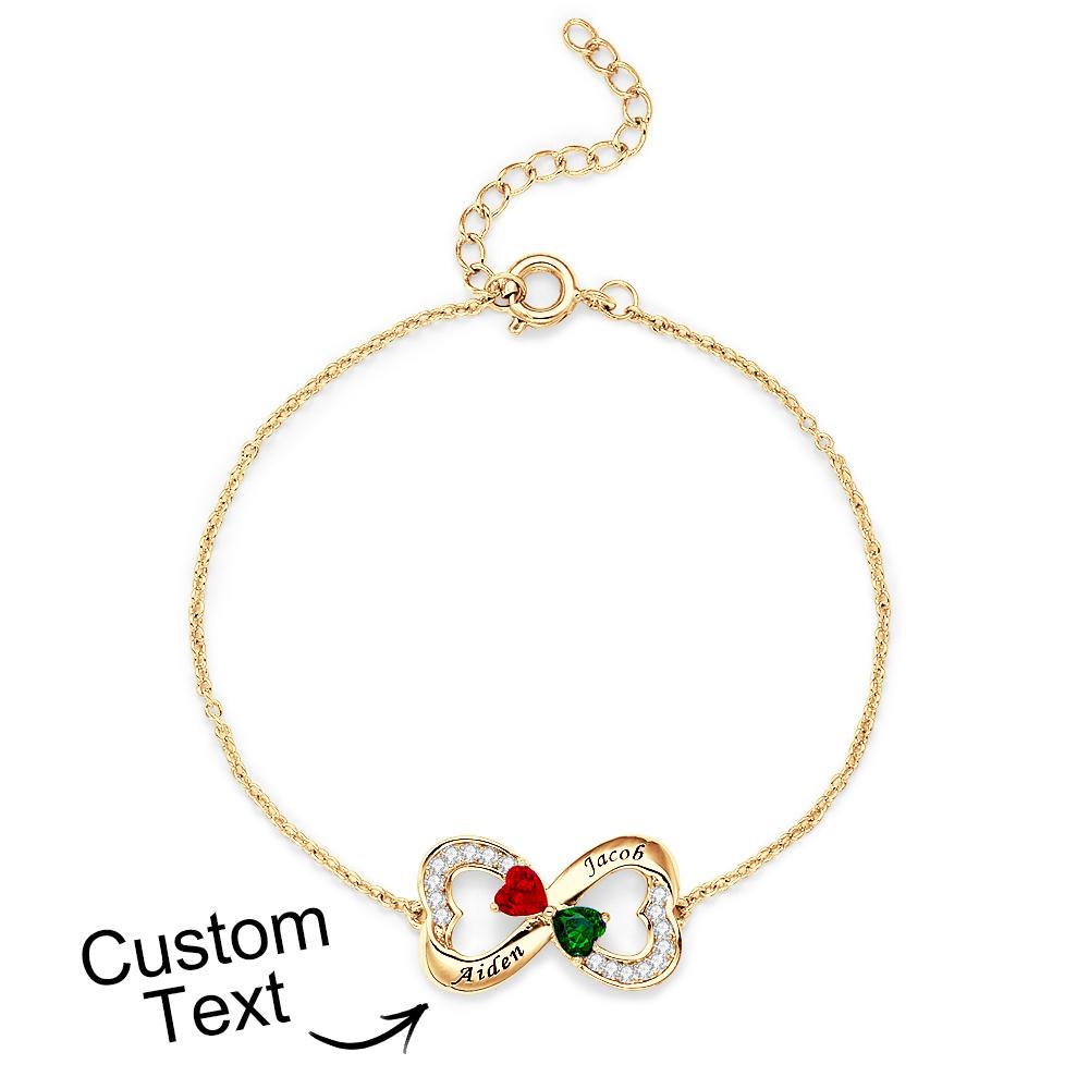 Bracelet Gravé De Pierre De Naissance De Mode, Bracelet Réglable De Fleur Personnalisé Pour Elle - votrecollierprenomfr