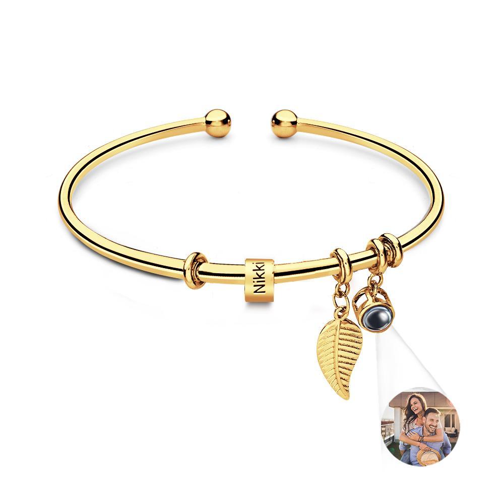 Bracelet De Projection De Photo Personnalisé, Nombre Personnalisé De Perles À Graver En Option, Bijoux Cadeau Pour La Famille - votrecollierprenomfr