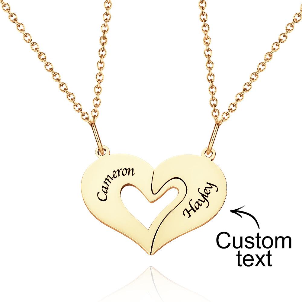 Collier Puzzle Cœur Gravé Personnalisé, Pendentif Créatif Personnalisé Pour Couples