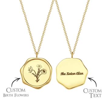 Collier Texte Personnalisé Avec 3 Fleurs De Naissance Collier De Fleurs Bouquet Personnalisé Cadeau Pour Maman - votrecollierprenomfr
