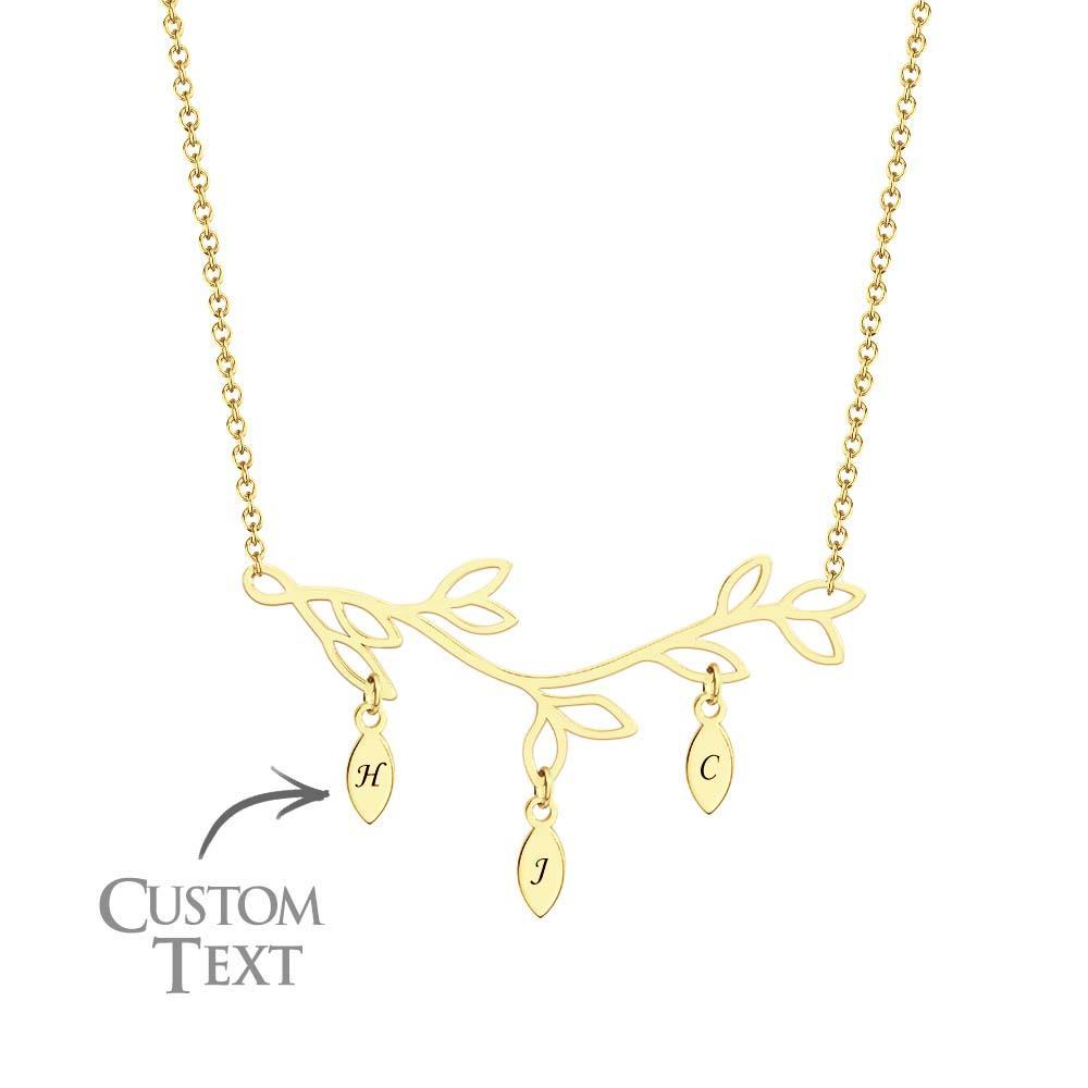 Collier Gravé Personnalisé Arbre Quantité Facultative Pendentif Cadeaux À La Mode Pour Elle - votrecollierprenomfr