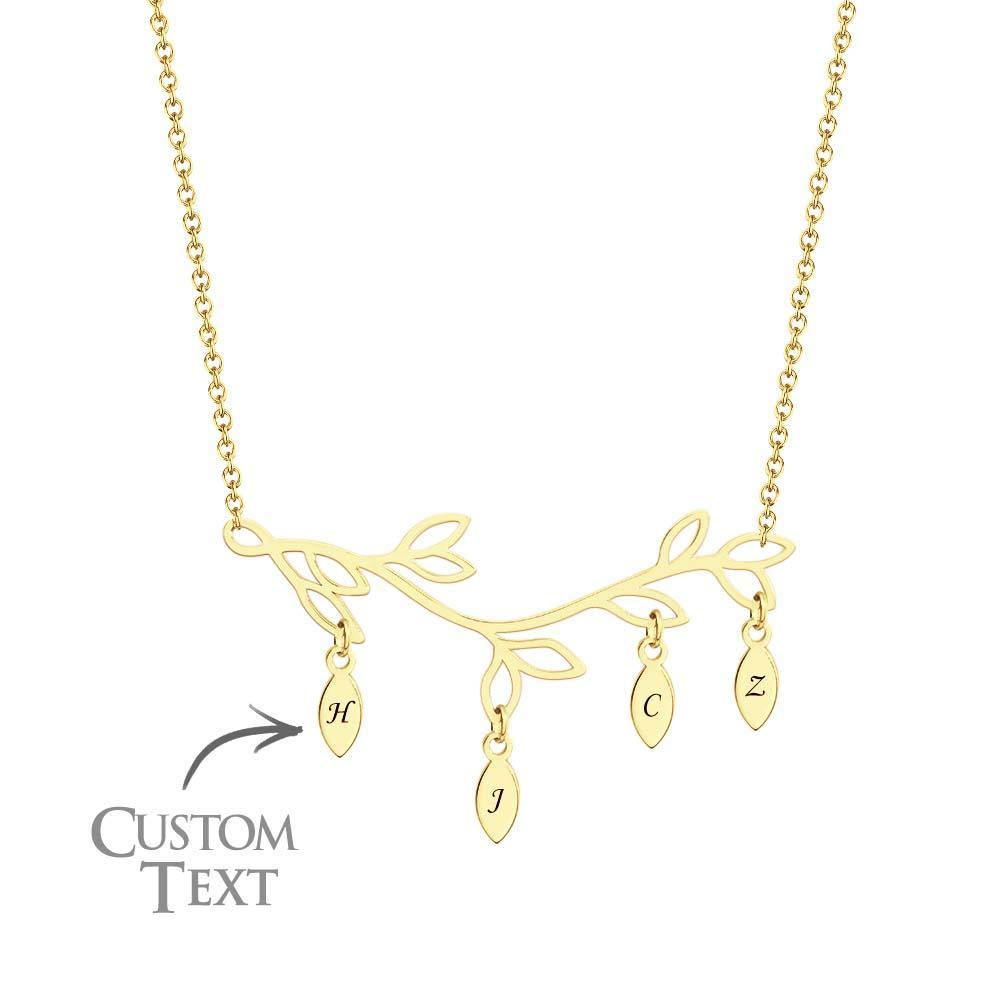 Collier Gravé Personnalisé Arbre Quantité Facultative Pendentif Cadeaux À La Mode Pour Elle - votrecollierprenomfr