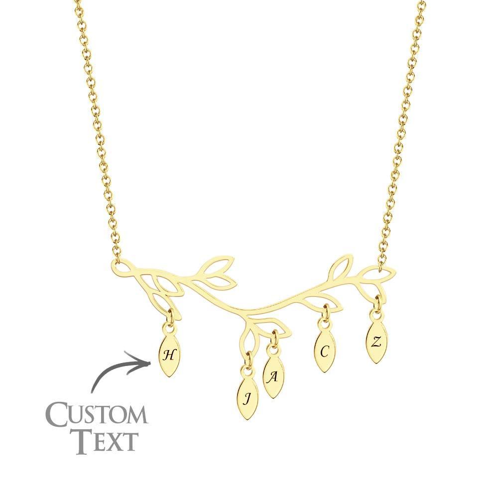 Collier Gravé Personnalisé Arbre Quantité Facultative Pendentif Cadeaux À La Mode Pour Elle - votrecollierprenomfr