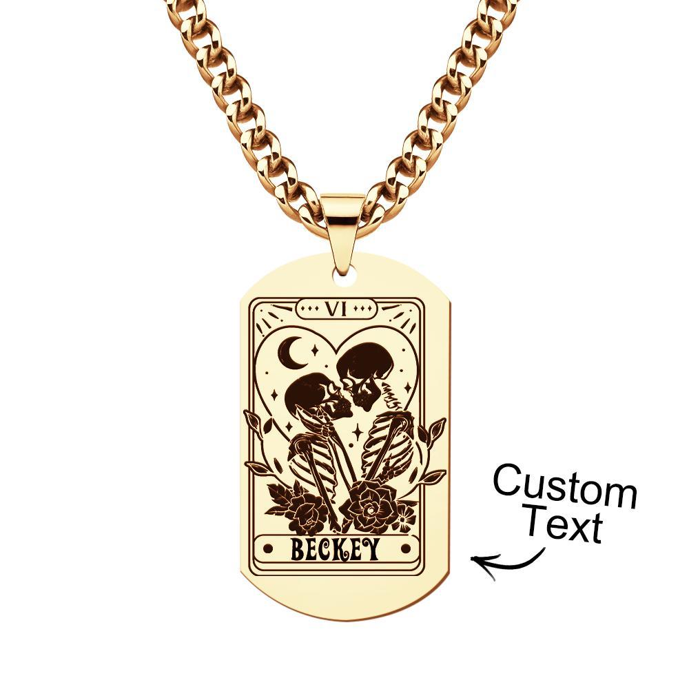 Collier Gravé Personnalisé En Acier Inoxydable, Cadeau Pour Couple - votrecollierprenomfr