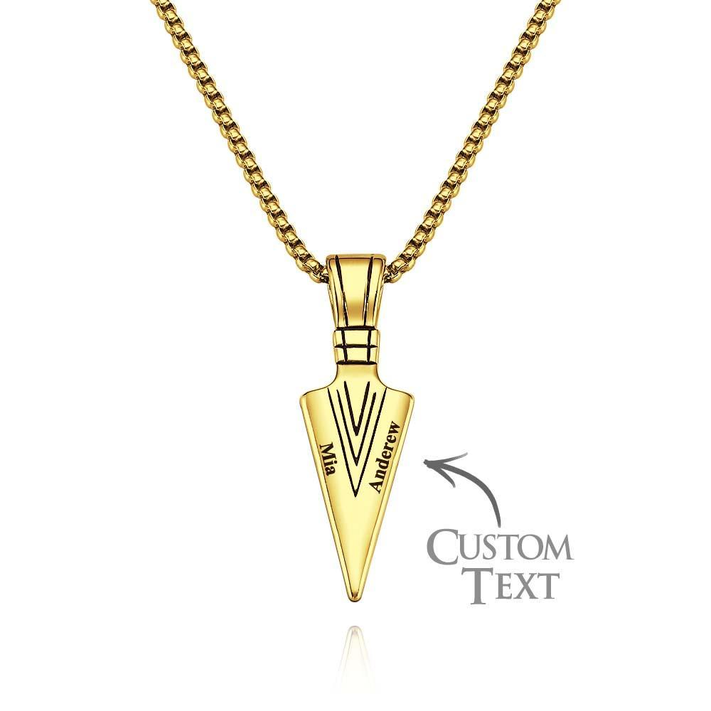 Collier Avec Nom Personnalisé, Point De Lance, Cadeau De Mode Pour Hommes - votrecollierprenomfr