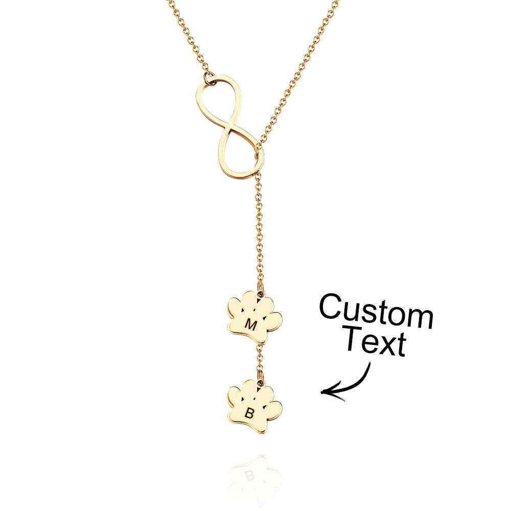 Collier Personnalisé Avec Initiales Et Lettres Imprimées Pattes, Pour Amoureux Des Animaux De Compagnie - votrecollierprenomfr