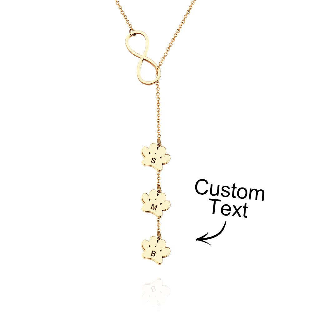 Collier Personnalisé Avec Initiales Et Lettres Imprimées Pattes, Pour Amoureux Des Animaux De Compagnie - votrecollierprenomfr