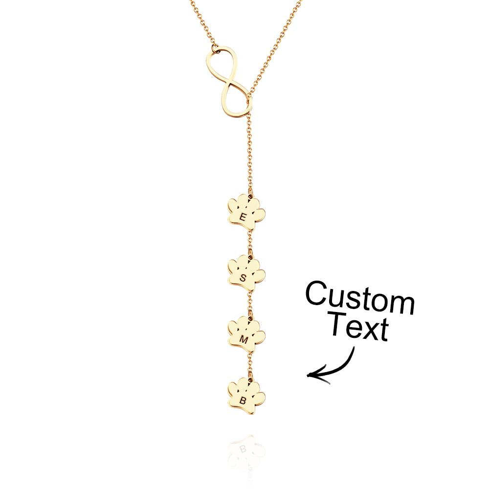 Collier Personnalisé Avec Initiales Et Lettres Imprimées Pattes, Pour Amoureux Des Animaux De Compagnie - votrecollierprenomfr
