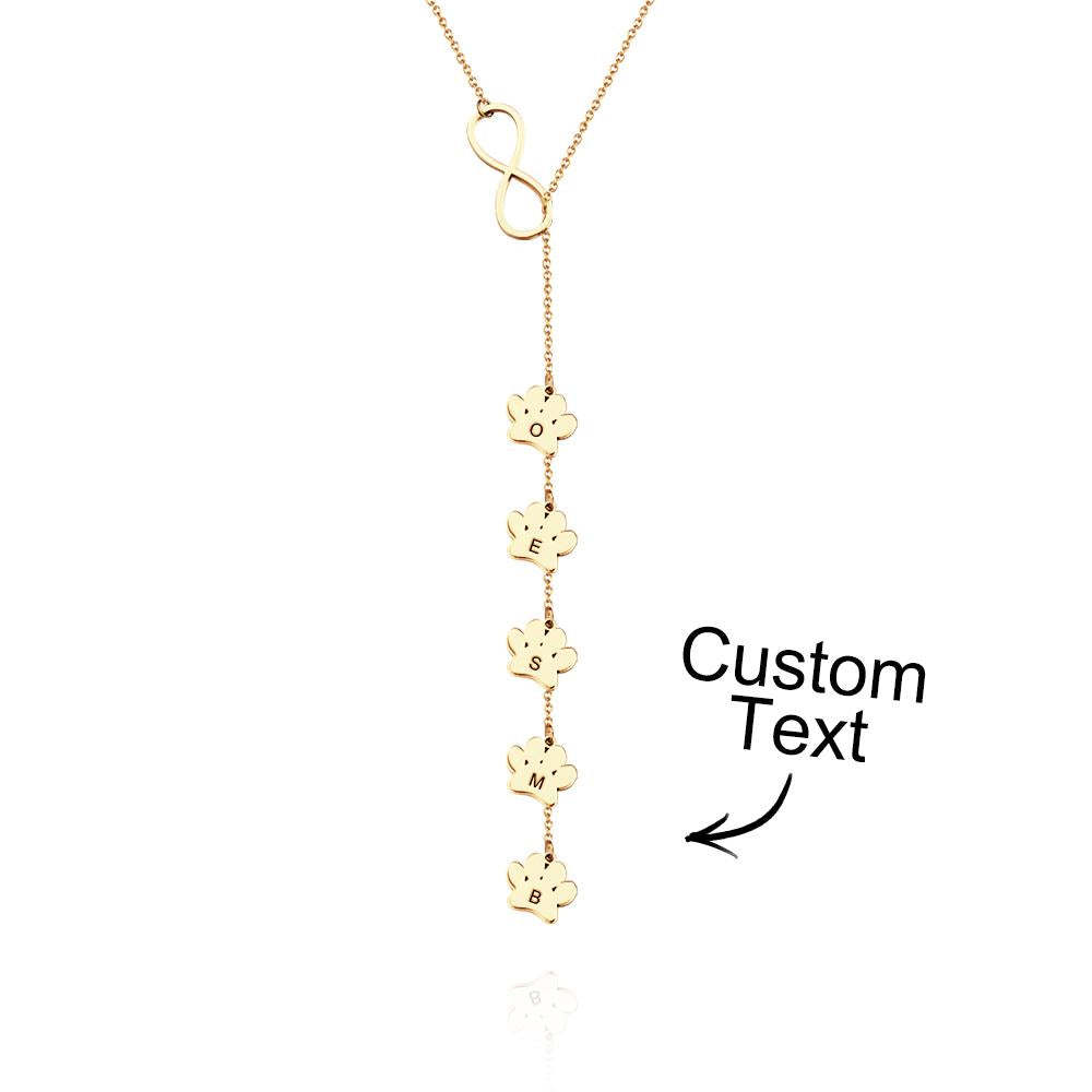 Collier Personnalisé Avec Initiales Et Lettres Imprimées Pattes, Pour Amoureux Des Animaux De Compagnie - votrecollierprenomfr