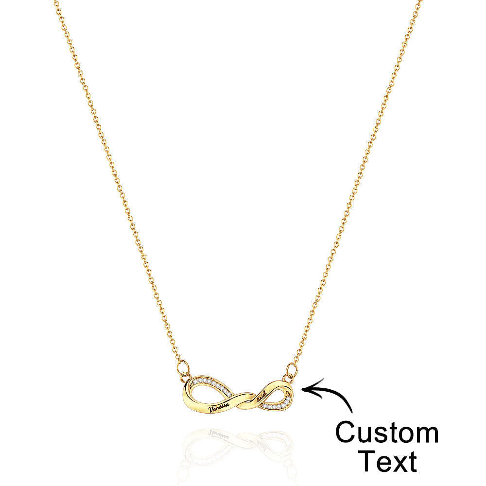 Collier Gravable Radiant Twisted Infinity Memorial Pendentif Cadeau Pour Elle - votrecollierprenomfr