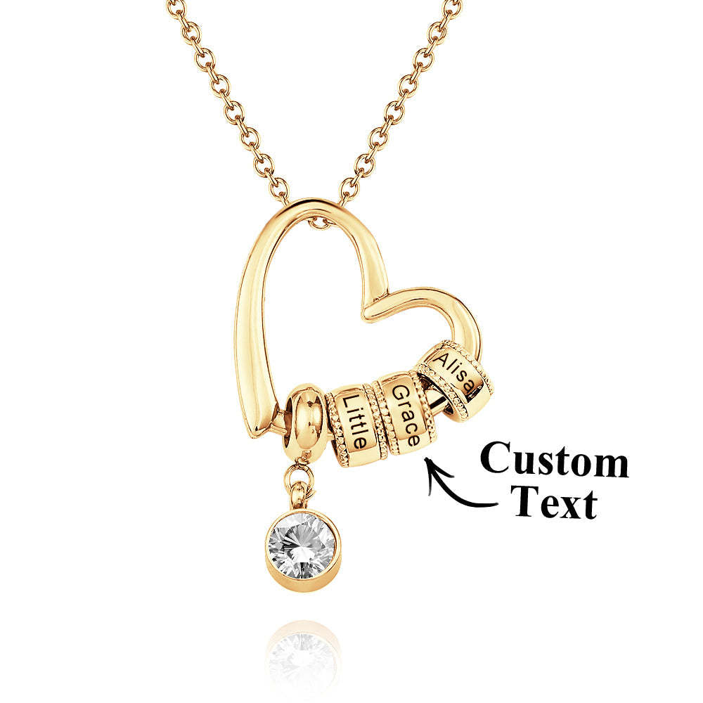 Collier Cœur Charmant Gravé Personnalisé, Cadeau D'amour Commémoratif Créatif - votrecollierprenomfr