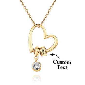 Collier Cœur Charmant Gravé Personnalisé, Cadeau D'amour Commémoratif Créatif - votrecollierprenomfr