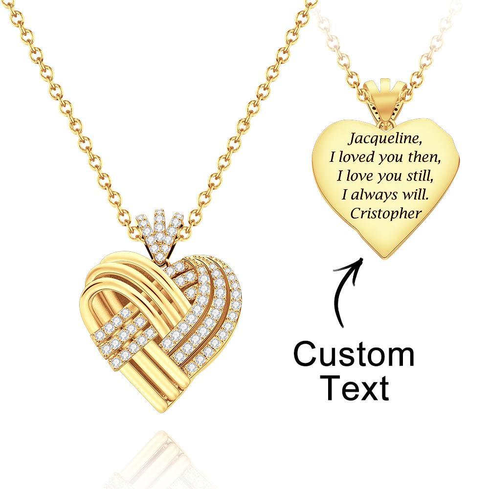 Woven Together Personnalisé Coeur Collier Personnalisé Gravé Pendentif Cadeaux Pour Elle - votrecollierprenomfr