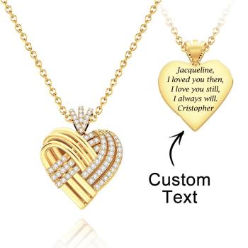 Woven Together Personnalisé Coeur Collier Personnalisé Gravé Pendentif Cadeaux Pour Elle - votrecollierprenomfr