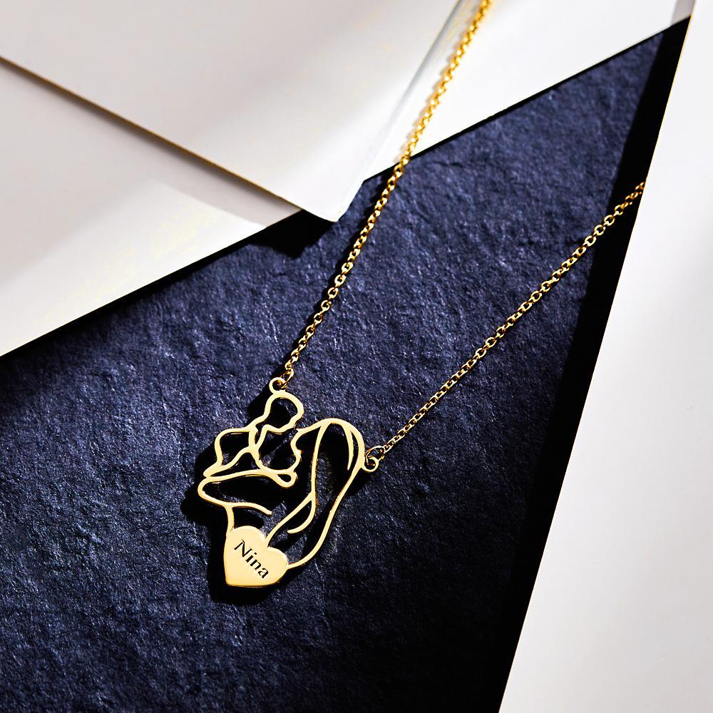 Gravé Maman Bébé Collier Personnalisé Maman Collier Famille Bijoux Cadeaux Pour Mère - votrecollierprenomfr