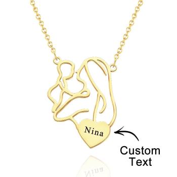 Gravé Maman Bébé Collier Personnalisé Maman Collier Famille Bijoux Cadeaux Pour Mère - votrecollierprenomfr