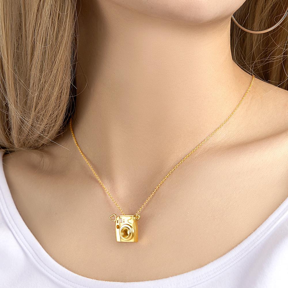 Collier Photo Personnalisé Gravé Collier Pendentif Caméra Cadeau Créatif Pour Ami - votrecollierprenomfr