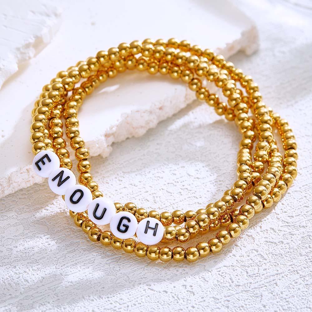 Bracelet De Perles Avec Nom Personnalisé, Cadeau De Style Bohème Pour Elle - votrecollierprenomfr