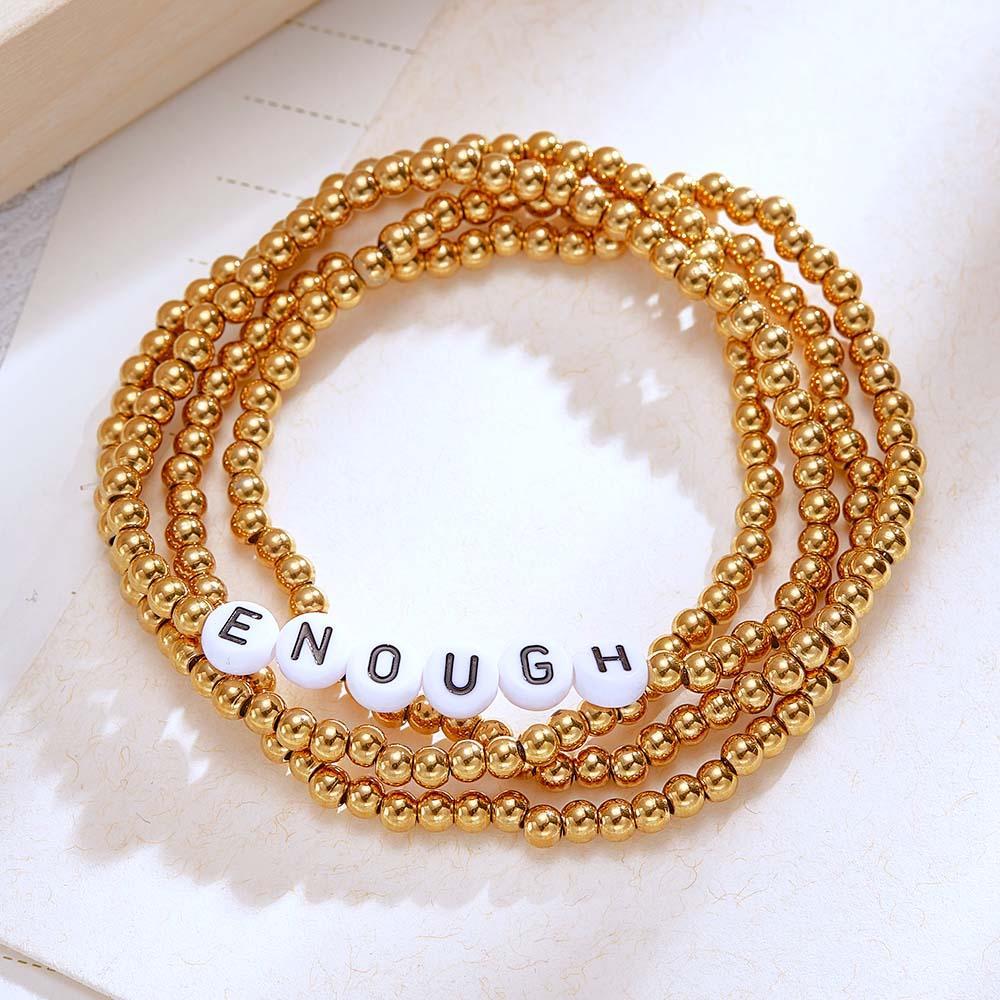 Bracelet De Perles Avec Nom Personnalisé, Cadeau De Style Bohème Pour Elle - votrecollierprenomfr