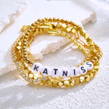 Bracelet Personnalisé Avec Nom, Style Bohémien, Pile En Métal, Cadeau - votrecollierprenomfr