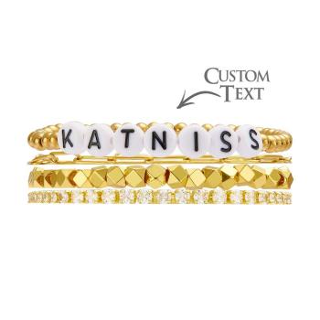 Bracelet Personnalisé Avec Nom, Style Bohémien, Pile En Métal, Cadeau - votrecollierprenomfr