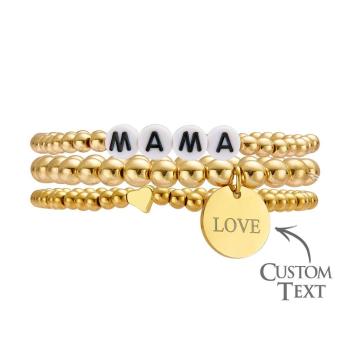Bracelet De Perles Personnalisé Avec Nom, Pile, Style Bohémien, Cadeau De Fête Des Mères - votrecollierprenomfr